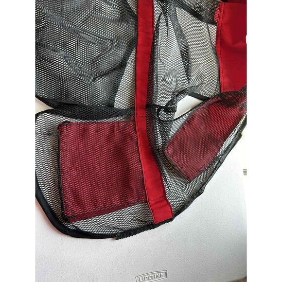 Chimere Shooting Vest Red Black Mesh Padded Trap Skeet Clay Shooting Gear Large - Picture 9 of 12